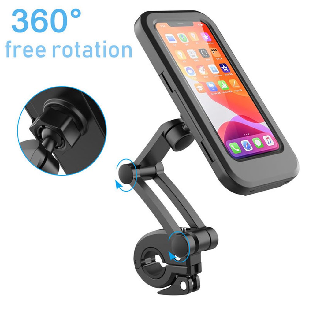 Picture of Outdoor Sport Motorcycle Cycling Waterproof Phone Case Holder Stand (Black)