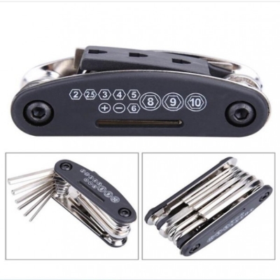 Picture of 16 In 1 Multi-Function Bike & Bicycle Mechanic Repair Tool Kit (Black)