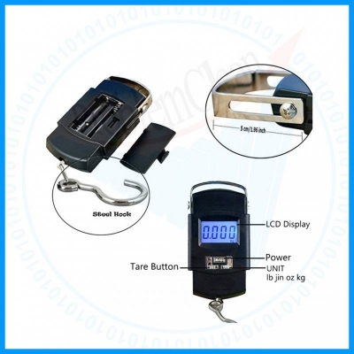 Picture of Portable Handy Mini Digital Electronic luggage Weight stylish Scale (50kg machine) - Black (Black)