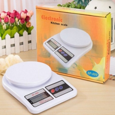 Picture of 10KG Generic small kitchen scale Digital weight Kitchen Electronic Scales Food mini measuring 10kg / 1g for Kitchen weight tools Free AA BATTERY TIMBANG DIGITAL 5 (White)