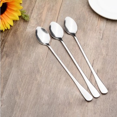 Picture of Stainless Steel Long Tea Spoon 8 inch (3 Pis Set) Long Handle Spoons, Food Grade Stainless Steel, Long Handle Spoon for Ice Cream, iced Coffee, iced Tea, Milkshake, Tea and Other Desserts (Silver)