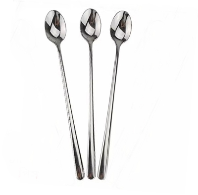 Picture of Stainless Steel Long Tea Spoon 8 inch (3 Pis Set) Long Handle Spoons, Food Grade Stainless Steel, Long Handle Spoon for Ice Cream, iced Coffee, iced Tea, Milkshake, Tea and Other Desserts (Silver)