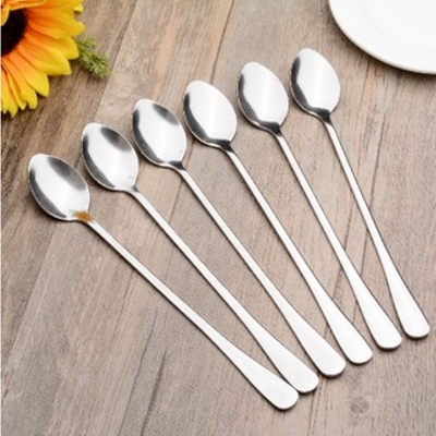 Picture of Stainless Steel Long Tea Spoon 8 inch (1Pis) Long Handle Spoons, Food Grade Stainless Steel, Long Handle Spoon for Ice Cream, iced Coffee, iced Tea, Milkshake, Tea and Other Desserts (Silver)