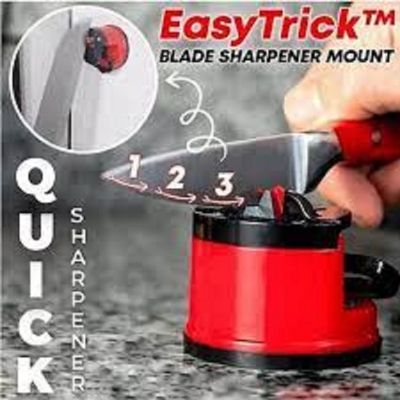 Picture of mini suction cup sharpening stone kitchen Knife Sharpener with Smart Suction Pad Base (Red)