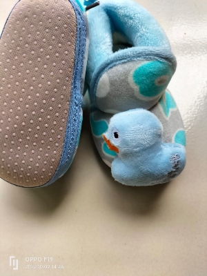 Picture of Baby Shoes Winter Velvet Warm Soft Infant Toddler Flats Newborn Walks Lacing Shoes Flats,Soft Sole Crib Shoes, Anti-slip Prewalker Solid Color Shoes (Light blue,6-12 months)