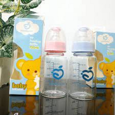 Picture of 60ml Baby Standard Caliber Hygienic Plastics Baby Feeder Bottle (apple.bear) - Pink/Blue (Multicolor)