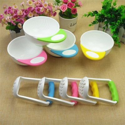 Picture of Handmade Baby Food Mixing, Grinding Bowl Set-Multicolor (Color As Per Stock) (Multicolor)