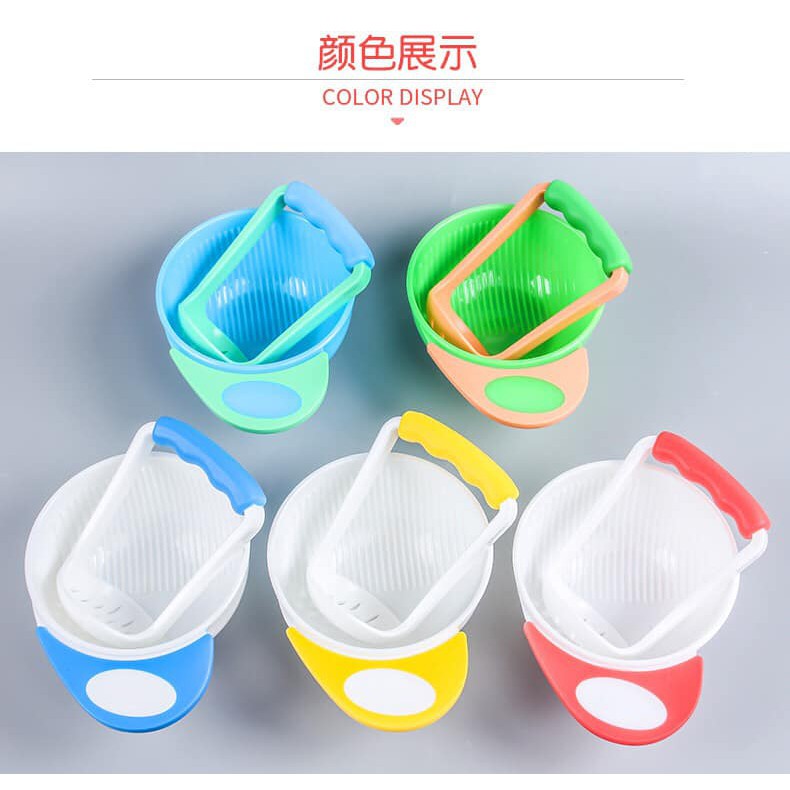 Picture of Handmade Baby Food Mixing, Grinding Bowl Set-Multicolor (Color As Per Stock) (Multicolor)