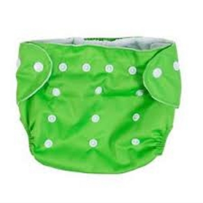 Picture of Washable Reusable Baby Cloth Daiper - Color Green ( Weight 3 kg to 15 kg) ( with 1 pad ) (Green,Not Specified)