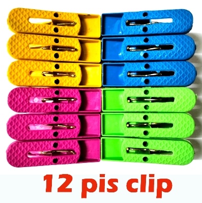 Picture of Multicolor Colorful Plastic Cloth Clip (12 pieces) (Multicolor)