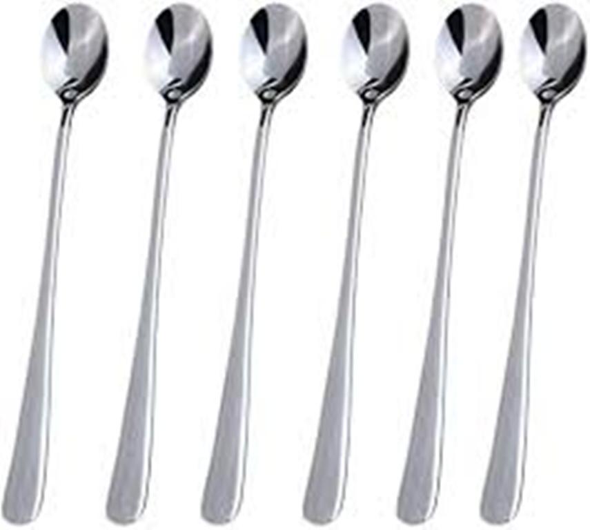 Picture of Stainless Steel Long Tea Spoon 7.5 inch (6 Pis Set) (Silver)