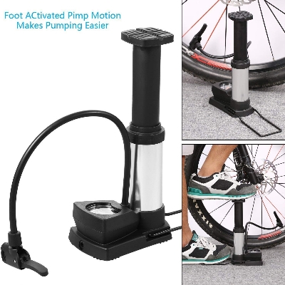 Picture of Cycling Bike Air Pump Bicycle Ball Foot Inflator with Pressure Gauge 120psi Hot 