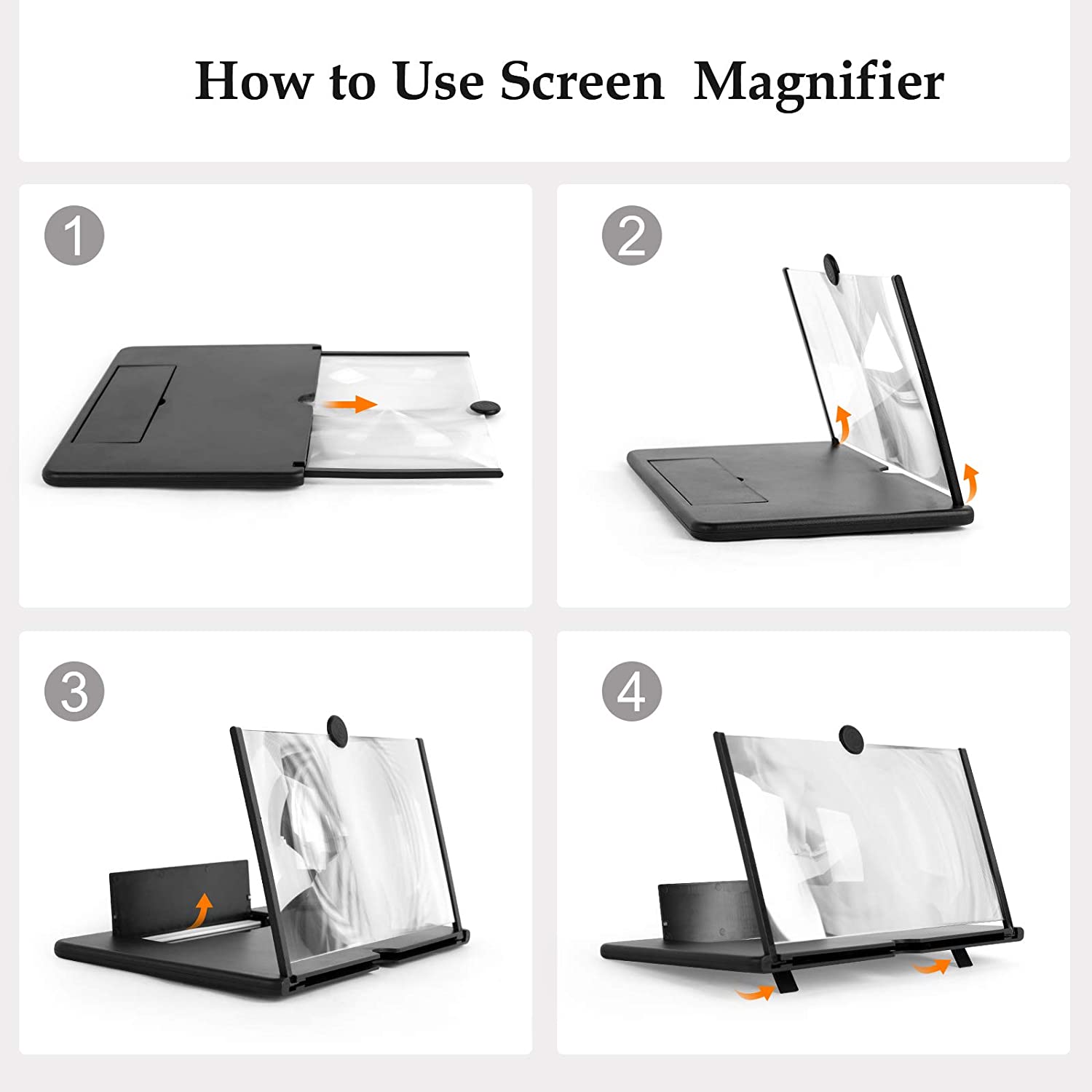 Picture of 3D Glass Magnifier Mobile Accessories Mobile Phone Screen Amplifier Foldable 3D Glass For Android Phone Screen Magnifier (Multicolor)