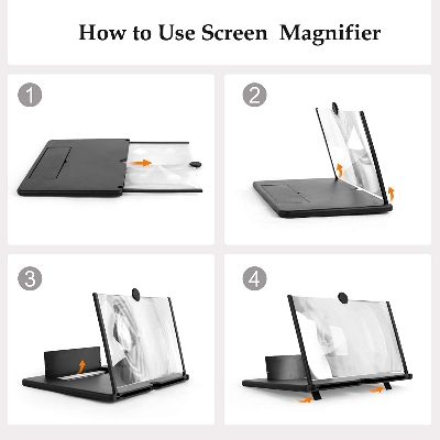 Picture of 3D Glass Magnifier Mobile Accessories Mobile Phone Screen Amplifier Foldable 3D Glass For Android Phone Screen Magnifier (Multicolor)