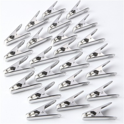 Picture of Steel Pin Cloth Hanging Steel Clips Steel Cloth pins Pack Of 20 High Quality - Hanger (Silver)
