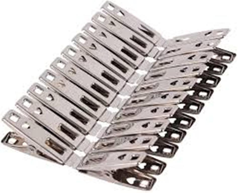 Picture of Steel Pin Cloth Hanging Steel Clips Steel Cloth pins Pack Of 20 High Quality - Hanger (Silver)