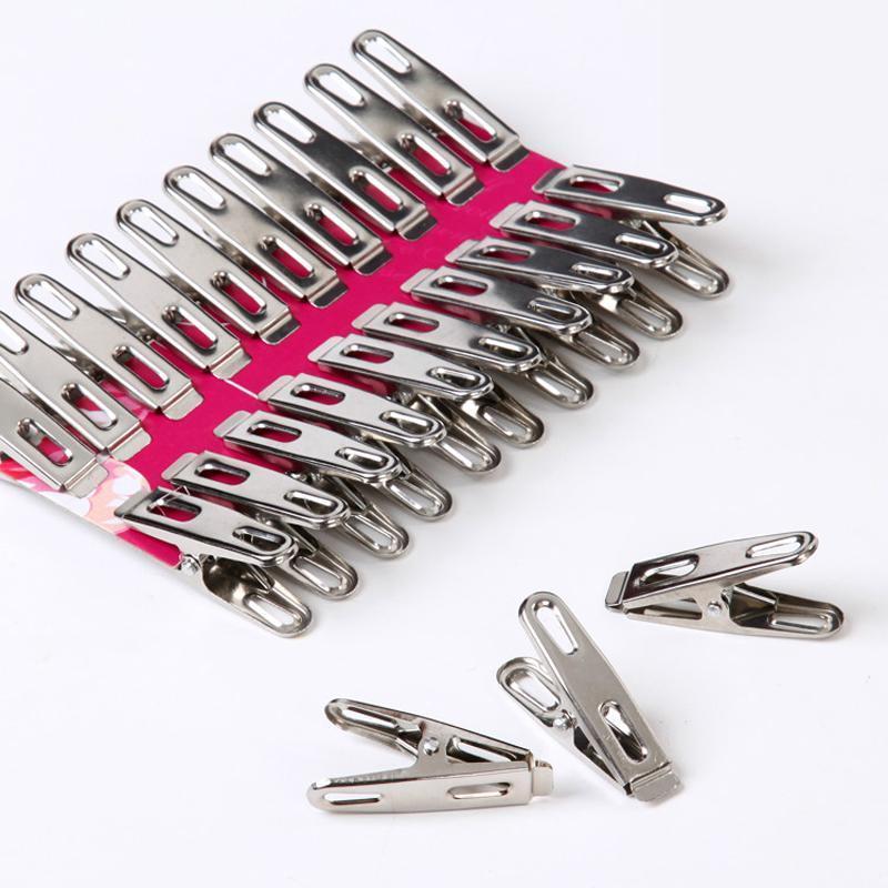 Picture of Steel Pin Cloth Hanging Steel Clips Steel Cloth pins Pack Of 20 High Quality - Hanger (Silver)