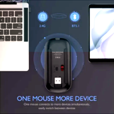 Picture of Rechargeable Wireless High End Ultra-thin Type C Mouse 2.4Ghz Optical RGB Dual-model Mouse (Black)