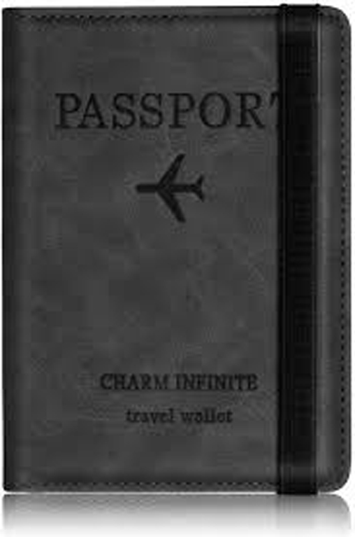 Picture of Multi-Functional PU Leather Card Holder Travel Passport Cover Case (Black)