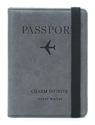 Picture of Multi-Functional PU Leather Card Holder Travel Passport Cover Case (Light Ash)