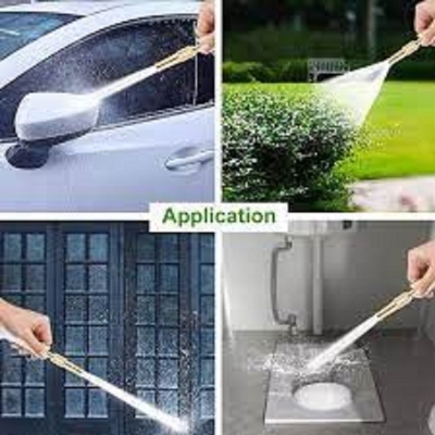 Picture of High Pressure Water Gun Household Pure Copper Direct Spray Gun Flower Watering Tool Adjustable Pressure Washer (Gold)