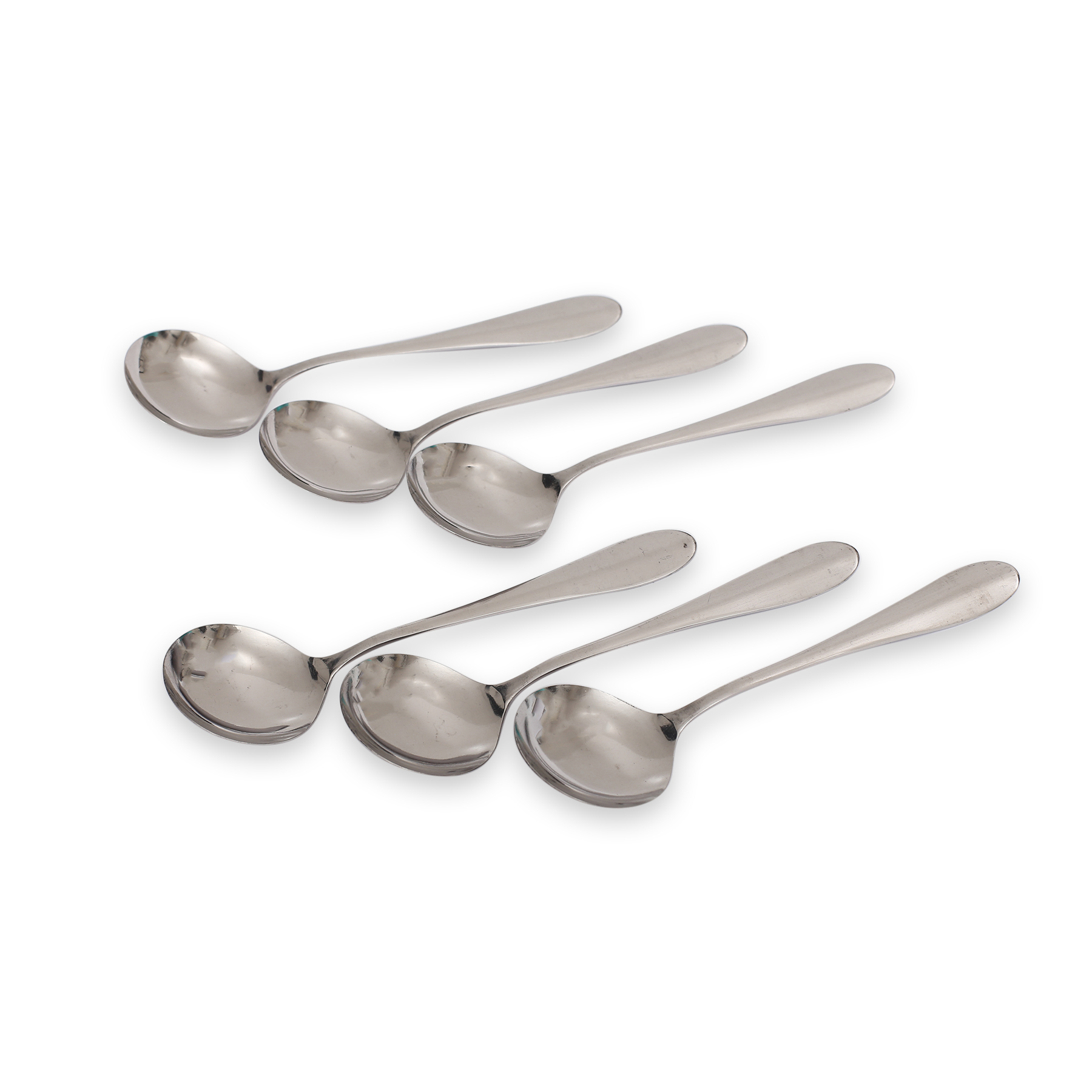 Picture of NOVA Stainless Steel Round Soup Spoon set of 6 Pcs, 6.60 inch Long (Silver)