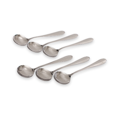 Picture of NOVA Stainless Steel Round Soup Spoon set of 6 Pcs, 6.60 inch Long (Silver)