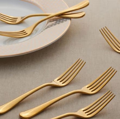 Picture of Golden colour Stainless steel Spoon 6 pieces (Fork Spoon 6 pieces)