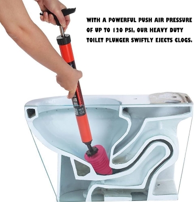 Picture of High Pressure Air Drain Clog Remover Plumbing Tool, High Pressure Toilet Unblock One Shot, Toilet Plunger Kitchen Sink Sewer Dredge Tool, High Pressure Toilet Unblock a Shot-Cyclone 