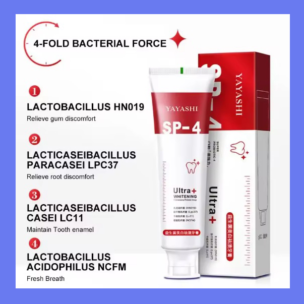 Picture of Yayashi sp-4 Probiotic Toothpaste freshen breath maintain oral health whiten teeth Stain Removing Sp-4 Toothpaste Teeth Cleaner Plaque Remove 