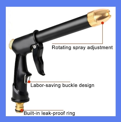 Picture of Adjustable High Pressure Washer Gun Patterns Car Wash Machine Garden Watering Hose Nozzle Sprinkler Universal Car Washing Kit (Black)