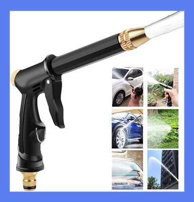 Picture of Adjustable High Pressure Washer Gun Patterns Car Wash Machine Garden Watering Hose Nozzle Sprinkler Universal Car Washing Kit (Black)