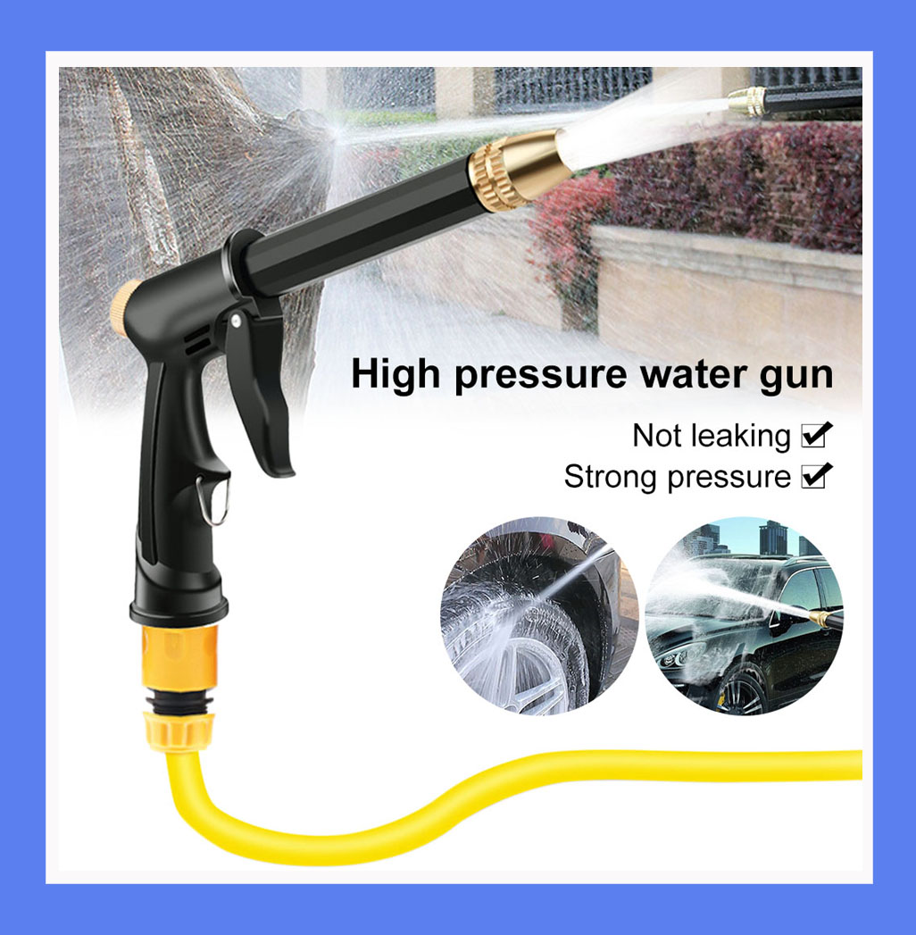 Picture of Adjustable High Pressure Washer Gun Patterns Car Wash Machine Garden Watering Hose Nozzle Sprinkler Universal Car Washing Kit (Black)