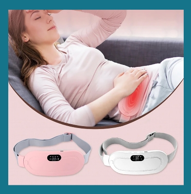 Picture of Heating pad for Period Cramps & Vibration sliming Massage belt (White)