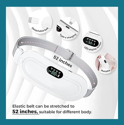Picture of Heating pad for Period Cramps & Vibration sliming Massage belt (White)