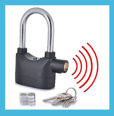Picture of BIG SIZE Security Alarm Lock for Bike and Door Security Alarm Lock Bike Alarm Lock Bicycle Alarm Lock Door Alarm Lock (Black)