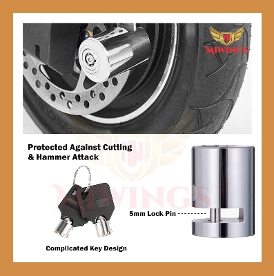 Picture of Motorcycle Bicycle Bike Scooter SECURITY Disk LOCK(1pis) Stainless Steel (Silver)