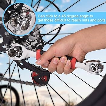 Picture of 360 Degree Multipurpose Tiger Wrench 8 in 1 Tools Socket Works Universal Ratchet Spline Bolts Torx Sleeve Rotation Hand Tools (Silver)