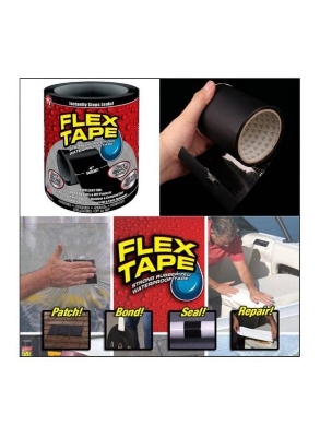 Picture of Super Strong Adhesive Tape Black Flex Tape Waterproof Stop Leaks Seal Repair Tape Self Fix Fiberfix Insulating Duct Tape washi -Double Side Tape (Black)