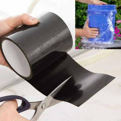 Picture of Super Strong Adhesive Tape Black Flex Tape Waterproof Stop Leaks Seal Repair Tape Self Fix Fiberfix Insulating Duct Tape washi -Double Side Tape (Black)