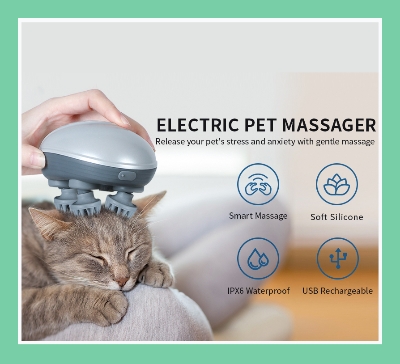 Picture of Electric Pet Cats Massager for Dog Body Scalp Head Relaxing Shoulder Neck Health Care Massage (Multicolor,300 gm)