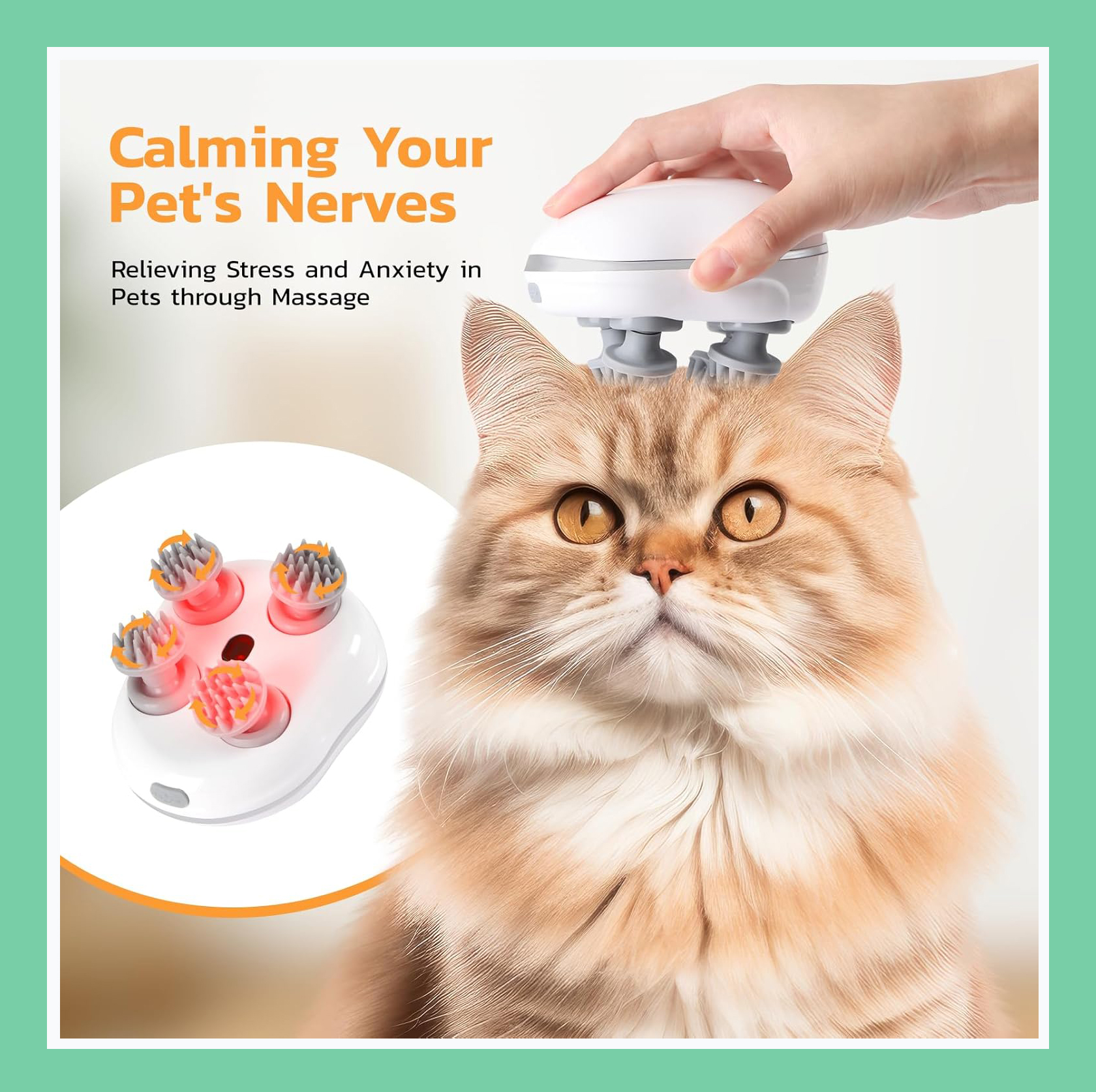 Picture of Electric Pet Cats Massager for Dog Body Scalp Head Relaxing Shoulder Neck Health Care Massage (Multicolor,300 gm)