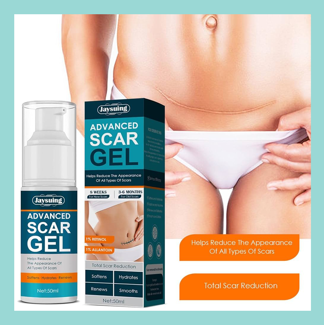 Picture of 50ml Scar Removal Gel - Effective Stretch Mark, Acnes Spots, Burns and Surgical Scars Treatment Cream - Retinol, Allantoin,Vitamin E - Post Surgery Skin Repair Supplies No Side Effects 