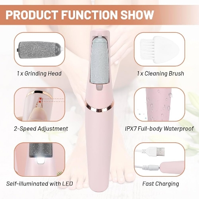 Picture of Electric Foot Callus Removers Rechargeable, Portable Electronic Foot File Pedicure Tools (Multicolor)