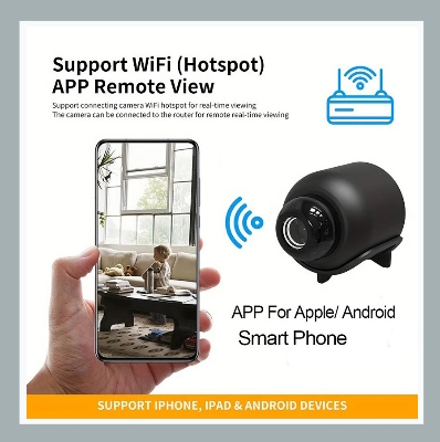 Picture of X5 HD Mini Camera WiFi Baby Monitor Indoor Safety Security Surveillance Camcorder IP Cam Audio Video Recorder (Black)