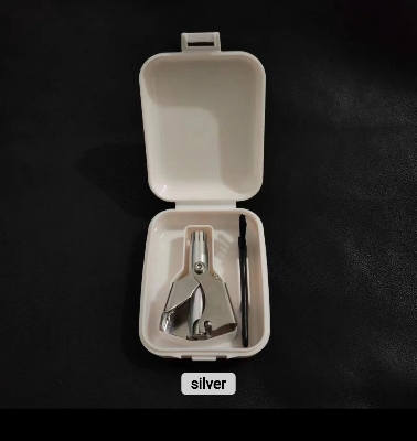 Picture of Nose hair trimmer for men Nose Manual Trimmer Mini Nose Trimmer with box (Silver)