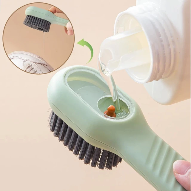 Picture of Shoes Clothes Brush with Soap Dispenser Automatic Liquid Discharge Bathroom Laundry Scrub Soft Cleaning Brushes Household Tools 