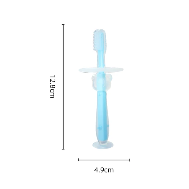 Picture of Full Silicone Baby Hand brush Children's silica gel three dimensional body milk for training, toothbrush, safe silicone brush soft-bristled / Teether CN-1pcs 