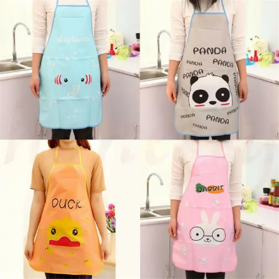 Picture of 1 pc Women Cute Cartoon Waterproof Apron Kitchen Restaurant Cooking (Multicolor)