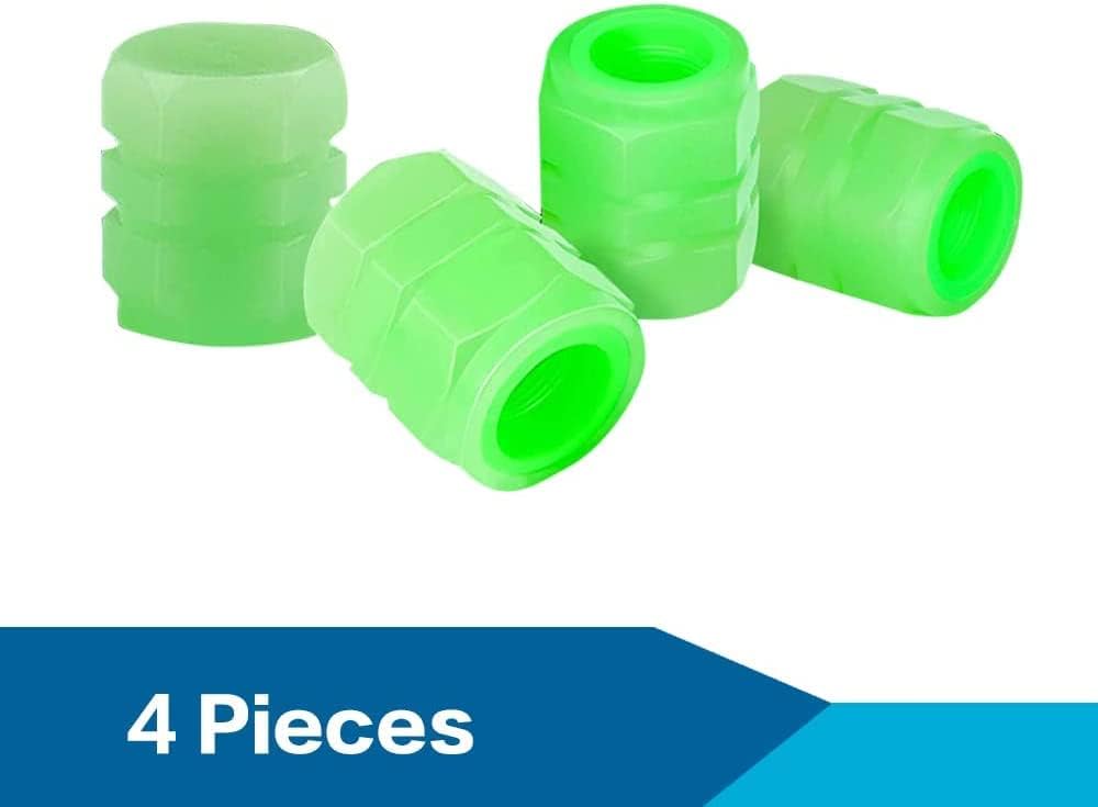 Picture of 4pc Luminous Valve Caps Fluorescent Night Glowing Tyre Nozzles for Car Motorcycle Bicycle Bike Tire Decor 